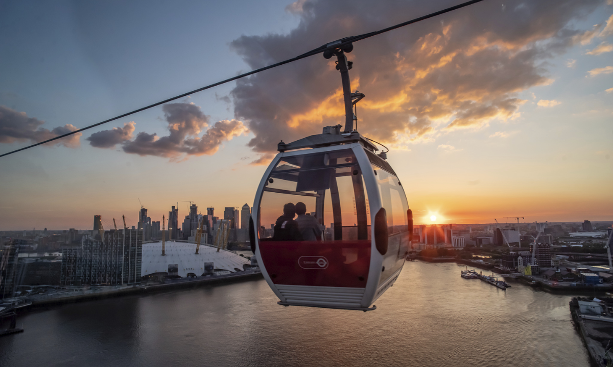 London Cable Car at sunset